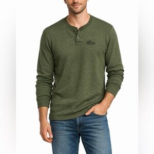 Realtree Henley Shirt | Waffle Knit | Olive Green | Men's Medium | Outdoor